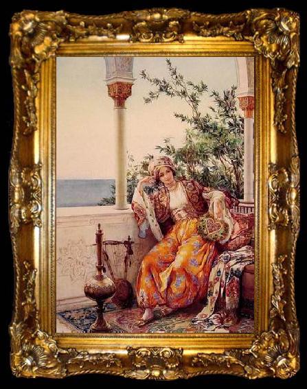 framed  unknow artist Arab or Arabic people and life. Orientalism oil paintings 450, ta009-2